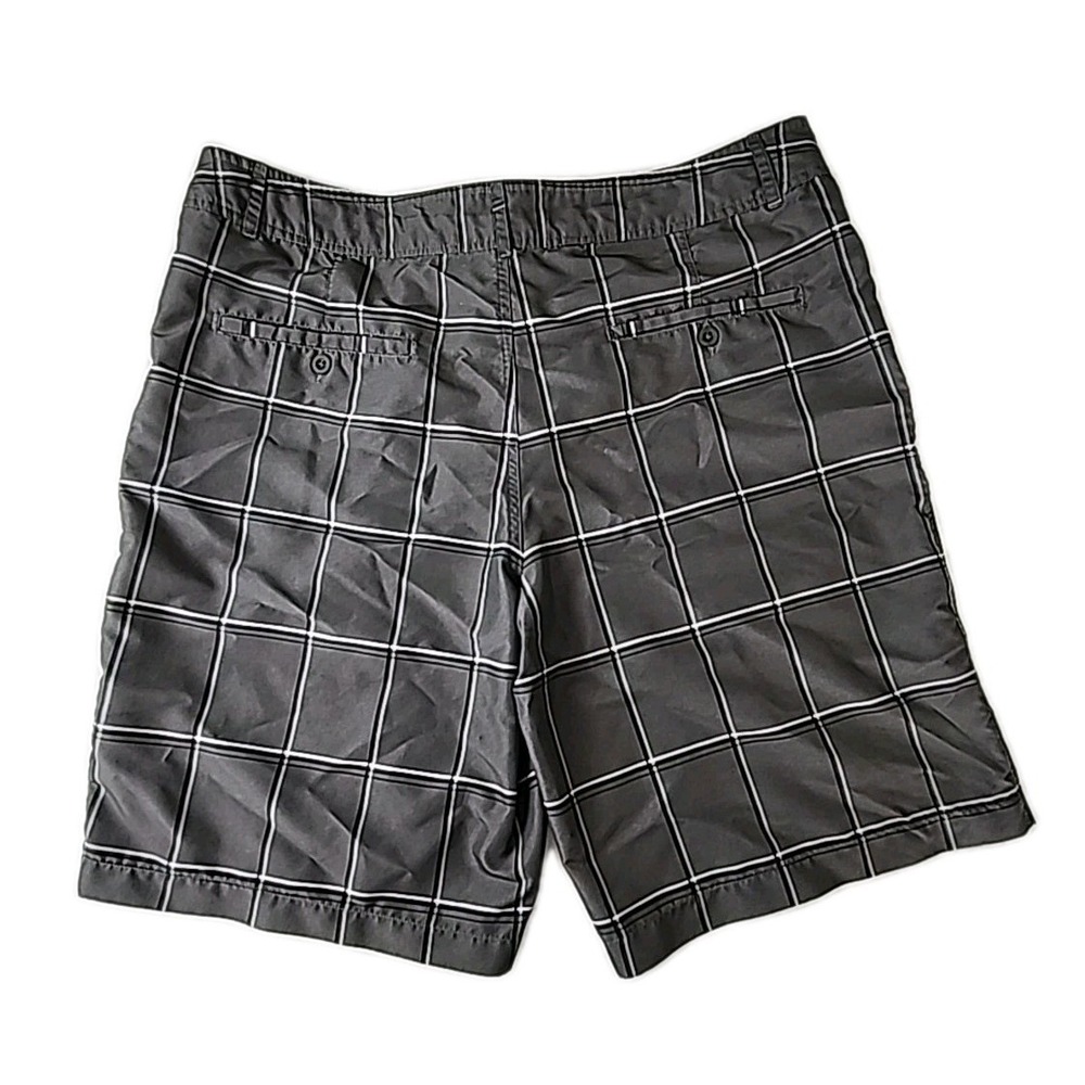 MOSSIMO SUPPLY CO Hybrid Shorts Men's 38 Gray Plaid Golf Swim Play Classic EUC